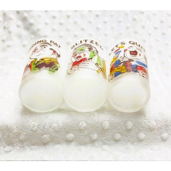 Vintage Federal Glass Frosted Tumbler Caricature Gambling Poker Glasses-3 RARE - Picture 9 of 10